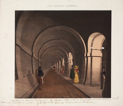 Il tunnel del Tamigi, inciso da J.D. Harding, c.1835 da B. after Dixie