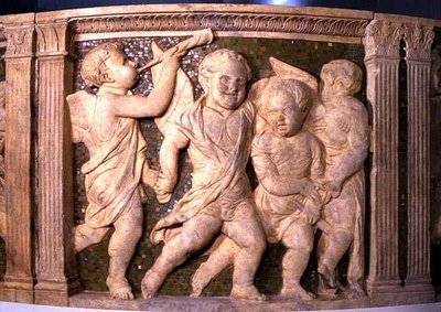 Pannello post-restauro n. VI dal pulpito esterno del Duomo di Prato da B. di Donatello and Michelozzo