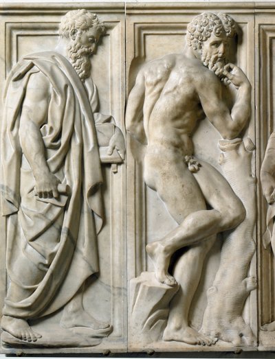 Profeta e Ignudo Basso rilievo in marmo di Baccio Bandinelli (1493-1560) da Baccio Bandinelli