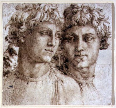 Studio di teste (penna e inchiostro su carta) da Baccio Bandinelli
