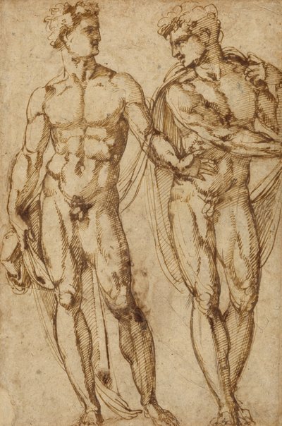 Studio di due uomini (recto); Studio di testa di uomo barbuto (verso) da Baccio Bandinelli