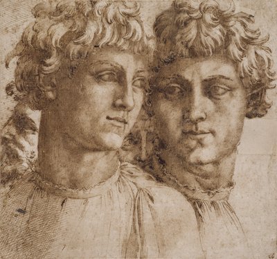 Due Studi della Testa di un Giovane, c.1550 da Baccio Bandinelli