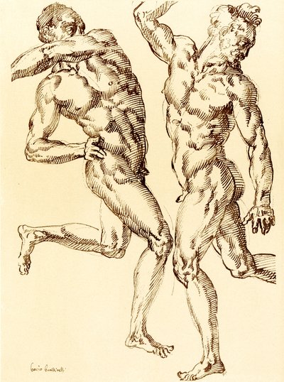 Due studi di nudo maschile da Baccio Bandinelli