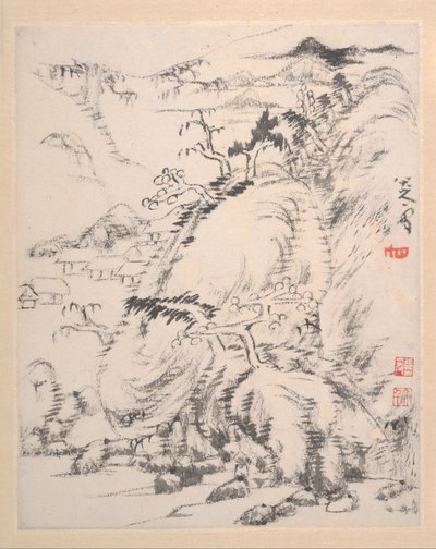 Album di paesaggi, datato 1699 da Bada Shanren