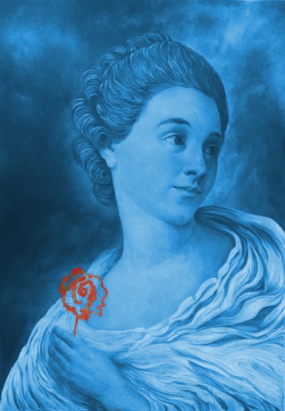 Ritratto blu, rosa rossa da Balazs Solti