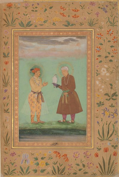 Jahangir e suo padre Akbar, Folio dall