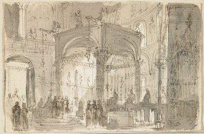 Vista di un altare maggiore, forse a San Marco, Venezia da Baldassare Cavallotti