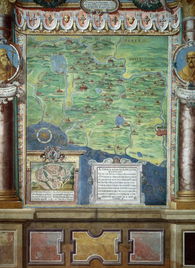 La terra romana di Tuscia donata dalla Contessa Matilde alla Chiesa, (dettaglio) affreschi di Baldassare Croce da Baldassare Croce