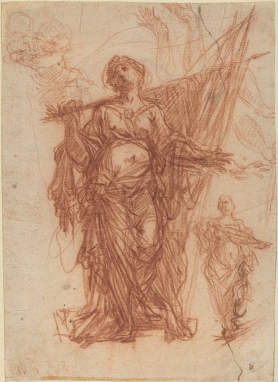 Santa Femminile che Porta uno Stendardo [recto] da Baldassare Franceschini