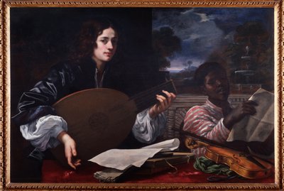Ritratto di Suonatore di Liuto con Cantante Nero da Baldassare Franceschini