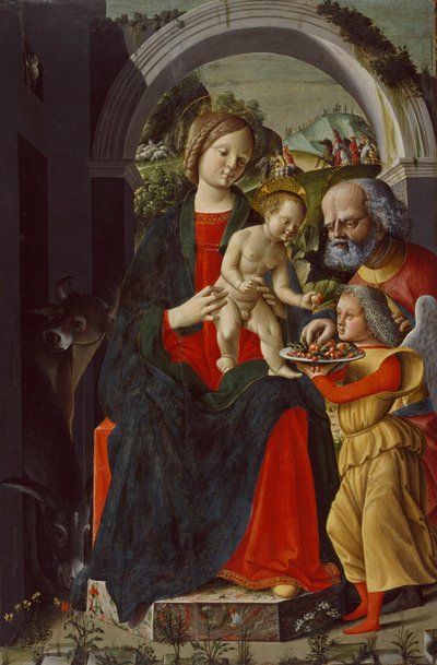 La Sacra Famiglia con un angelo da Baldassare di Matteo Carrari