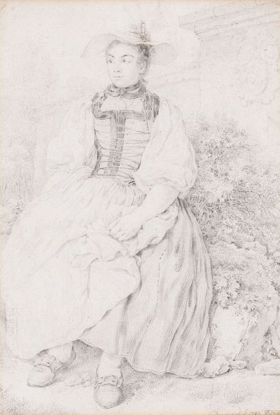 Ragazza in costume tradizionale bernese. da Balthasar Anton Dunker