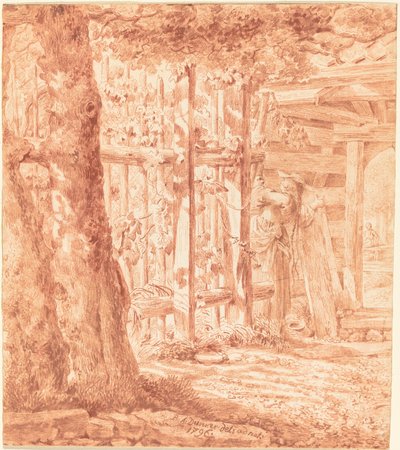 Incontro presso la recinzione del giardino da Balthasar Anton Dunker