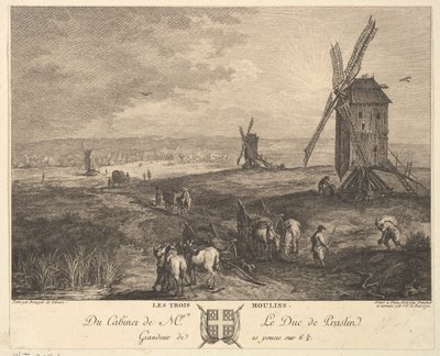 I tre mulini Les Trois Moulins dopo un dipinto nella collezione del Duc de P..., 1772 da Balthasar Anton Dunker