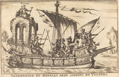 Agamennone e Menelao condotti da Vulcano da Balthasar Moncornet after Remigio Cantagallina