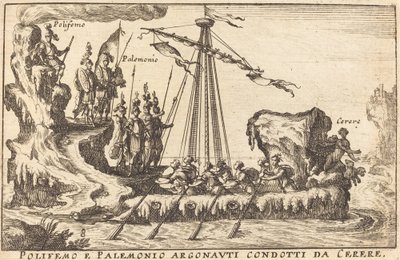 Polifemo e Palemone Argonauti condotti da Cerere da Balthasar Moncornet after Remigio Cantagallina