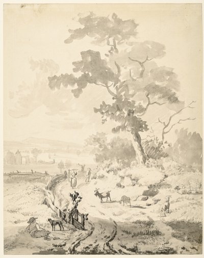 Paesaggio con grande albero da Balthasar Paul Ommeganck
