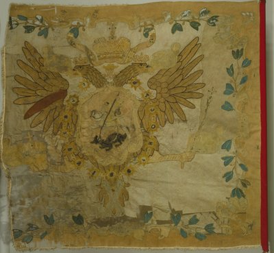 Bandiera di San Giorgio del reggimento di fanteria al tempo di Anna Ioannovna, 1730s da Banners and Standards Flags