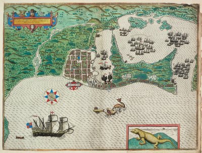 Mappa di Cartagena da Baptista Boazio