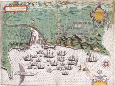 Vista-pianta di Santiago, Isole di Capo Verde, che mostra l