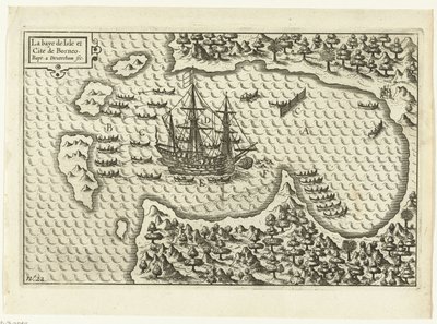 Arrivo nel Borneo, 1600 La baye de Isle et Cite de Borneo (titolo sull