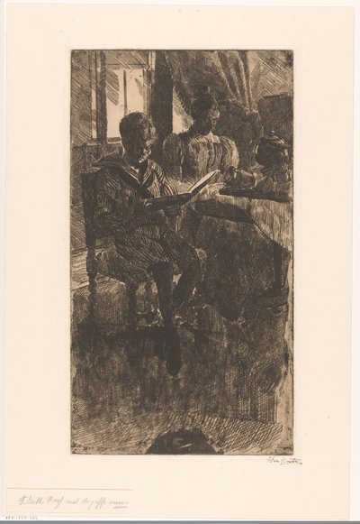 F. Leith Ross con la signorina da Barbara Elisabeth van Houten (signed by artist)