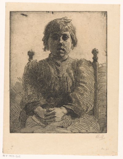 Ritratto di una ragazza sconosciuta da Barbara Elisabeth van Houten (signed by artist)