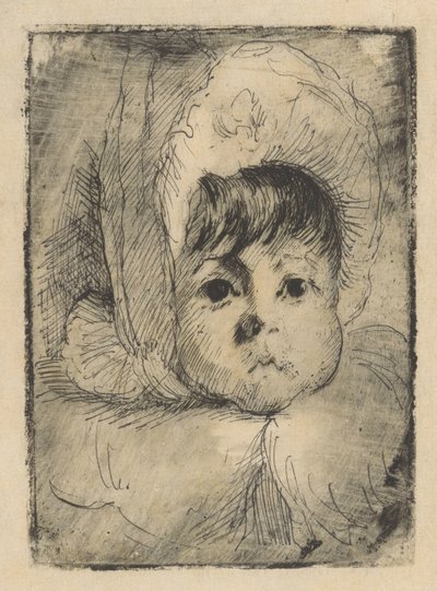 Ritratto di Elizabeth Mouton da bambina con cappuccio da Barbara Elisabeth van Houten