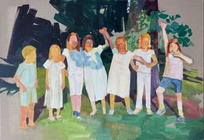 Bittersweet 4, 2025, olio su tela di lino da Barbara Hoogeweegen