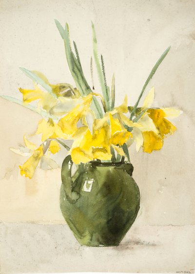 Mazzi di fiori gialli in un vaso da Barbara Leigh Smith Bodichon