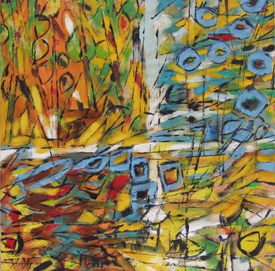Paesaggio astratto dai colori vivaci da Barbara Piatti