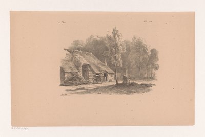 Fattoria con carro (Studi di paesaggi sesta consegna) da Barend Cornelis Koekkoek