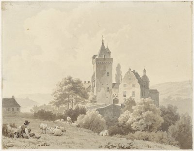 Pastore a riposo presso Schloss Lansberg da Barend Cornelis Koekkoek