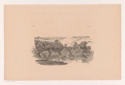 Veduta su paesaggio collinare (Studi di paesaggi sesta consegna) da Barend Cornelis Koekkoek