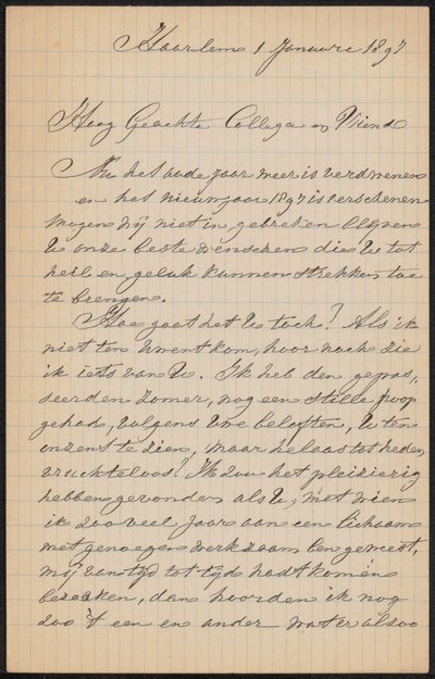 Lettera ad August Allebé da Barend Wijnveld
