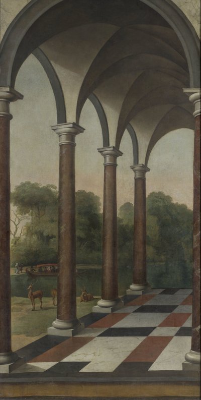 Colonnato che dà su un parco da Barent Fabritius (attributed to)