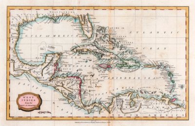 Mappa delle Indie Occidentali, XVIII secolo da Barlow