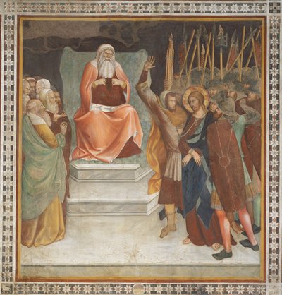 Scena dal Nuovo Testamento: Gesù davanti a Caifa da Barna da Siena