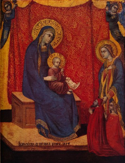 La Madonna in trono e due donatori in adorazione da Barnaba da Modena
