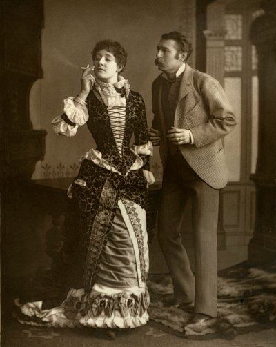 Mary Rorke e Charles Wyndham, attori britannici, 1882 da Barnes and Bell Brown