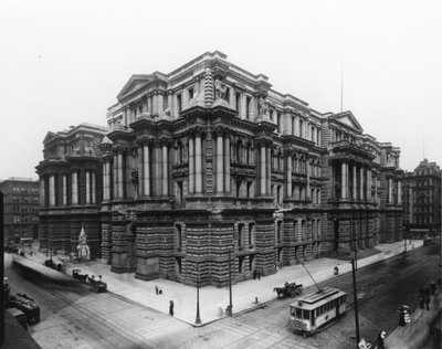 Veduta del Municipio di Chicago e del Palazzo di Giustizia della Contea di Cook, c.1900 da Barnes and Crosby Barnes and Crosby