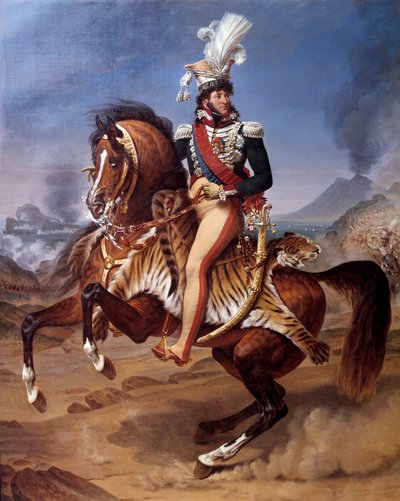 Ritratto equestre di Joachim Murat (1767-1815) Re di Napoli a Napoli con vista sul Vesuvio Dipinto di Antoine Jean Gros (1771-1835) XIX secolo - Ritratto equestre di Joachim Murat (1767-1815), Re di Napoli a Napoli da Baron Antoine Jean Gros