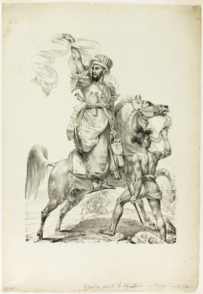 Capo Mamelucco a cavallo che chiama aiuto da Baron Antoine Jean Gros