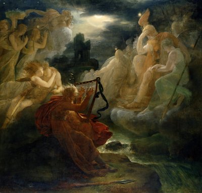 Sulla riva del Lora, Ossian evoca uno spirito con il suono della sua arpa, c.1811 da Baron François Pascal Simon Gérard