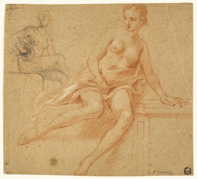 Due schizzi di nudo femminile seduto da Baron François Pascal Simon Gérard