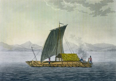 Una zattera che lascia il porto di Guayaquil, Ecuador, da 