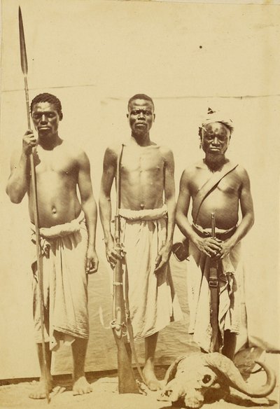 [Compagni di Speeke e Grant che tornarono con loro al Cairo dal viaggio alla scoperta delle sorgenti del Nilo]. da Baron Paul des Granges