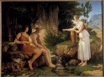 I pastori alla tomba di Aminta, illustrazione degli "Idilli" di Salomon Gessner da Baron Pierre Narcisse Guerin
