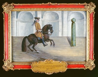 No. 33 Un cavallo spagnolo della Scuola di Equitazione Spagnola che esegue un movimento di dressage da Baron Reis Eisenberg