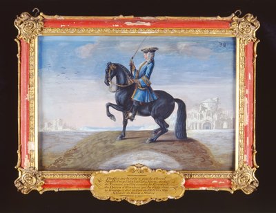 No. 38 Un cavallo calabrese napoletano della Scuola di Equitazione Spagnola eseguendo un movimento di dressage chiamato Piaffe da Baron Reis Eisenberg